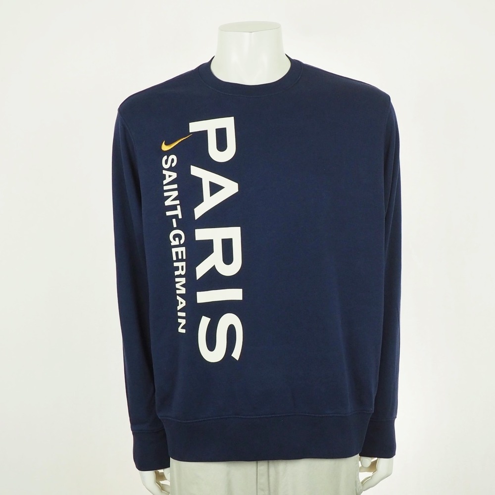 Nike PSG Paris Saint-Germain F.C. Club Sweatshirt Mens XL Navy Blue French Terry